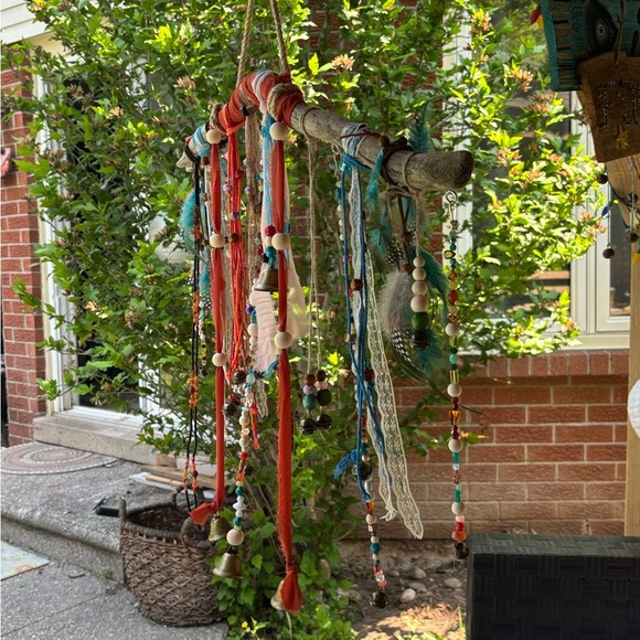 Handmade Boho Style Wind Chimes | Tiny Bells | Yard Art | Earthy Outdoor Decor - Picture 12 of 14
